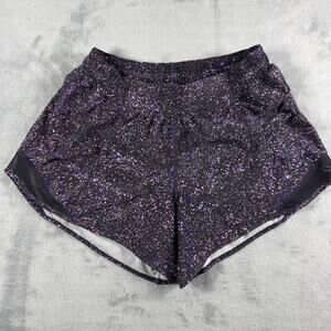 Lululemon Hotty Hot Short II Long 4" Crystalline Multi/Black Womens sz 6
